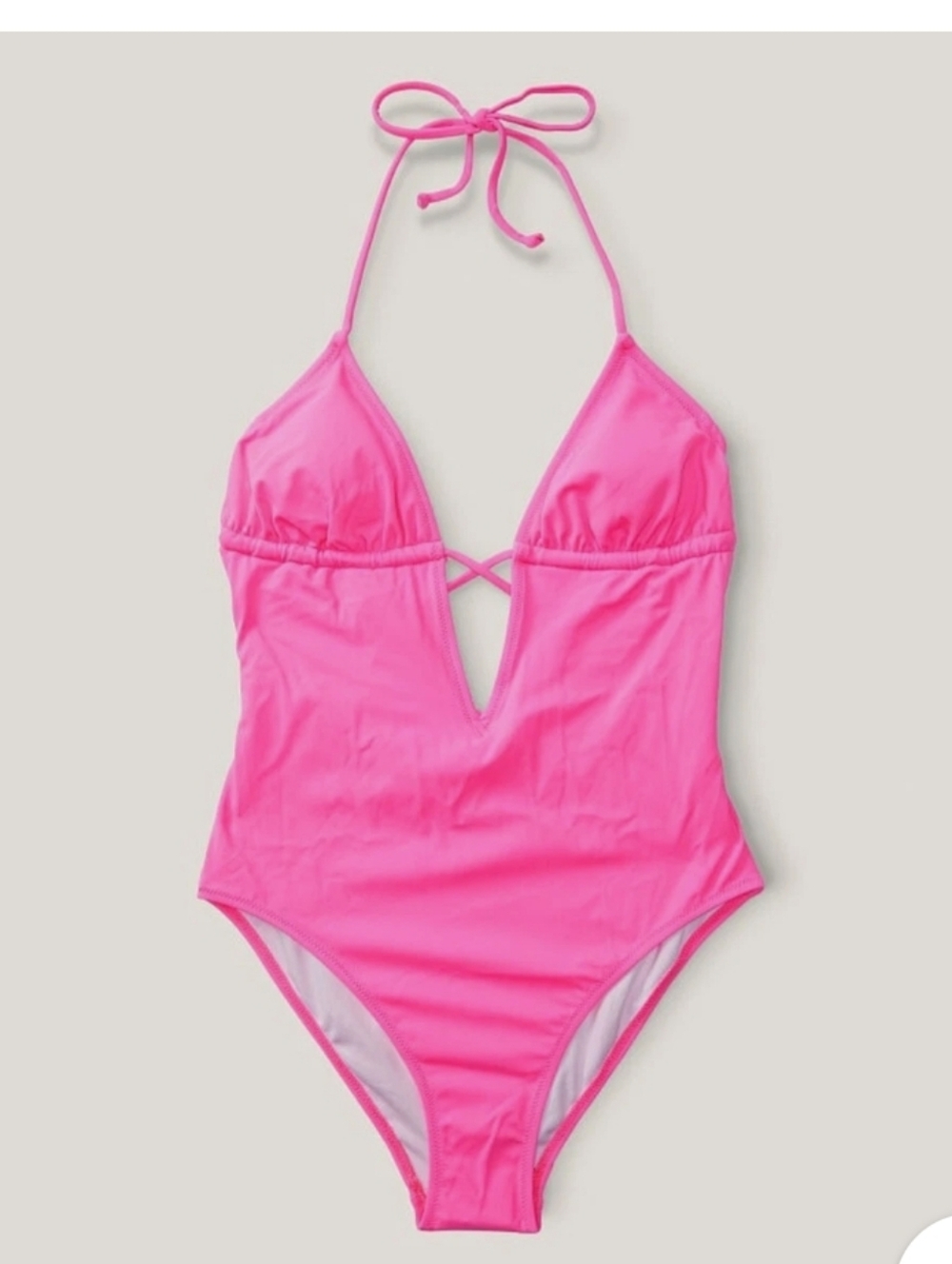 Pink Victoria Secret Swimsuit Triangle Wrap One Piece Vibrant Pink Sz L-G Sexy